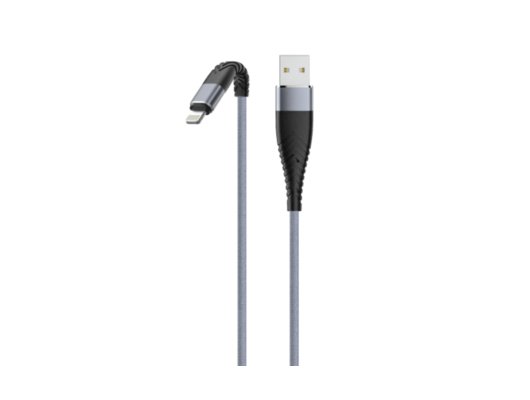 Кабель OLMIO SOLID USB 2.0 - lightning 1.2м 2.1A Титановый (039048) усиленный